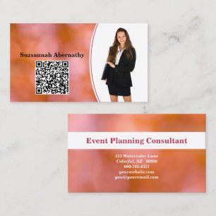Tarjeta De Visita Naranja profesional Bokeh Blur Personalizado Foto