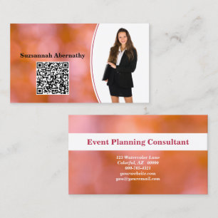 Tarjeta De Visita Naranja profesional Bokeh Blur Personalizado Foto