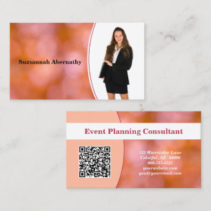 Tarjeta De Visita Naranja profesional Bokeh Blur Personalizado Foto 