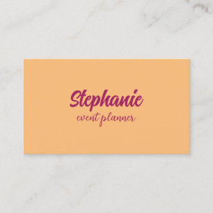 Tarjeta De Visita Naranja profesional moderno rosa simple elegante