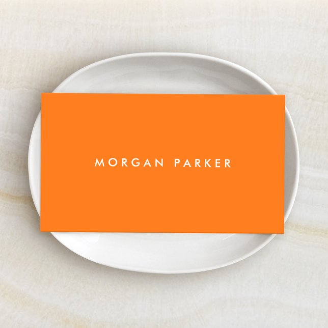 Tarjeta De Visita Naranja profesional moderno simple (Minimalistic Orange Business Card)