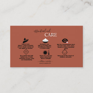 Tarjeta De Visita Naranja profesional moderno Terracotta Oil Care