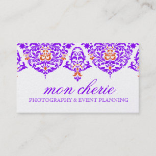 Tarjeta De Visita Naranja púrpura fabuloso del damasco de 311 lunes