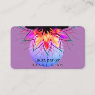 Tarjeta De Visita Naranja Púrpura Lotus Flower Masaje de profesores