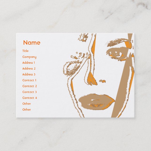 Tarjeta De Visita Naranja que piensa - rechoncho (Anverso)