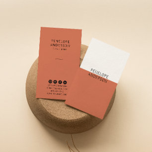 Tarjeta De Visita Naranja quemado en Terracota Boho moderno Minimali