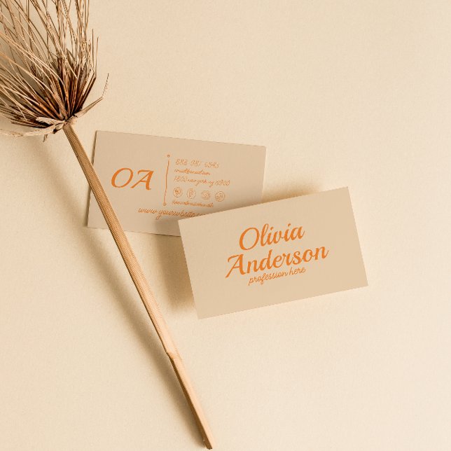 Tarjeta De Visita Naranja Retro Colorful Bold Groovy trendy Única (Subido por el creador)