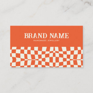 Tarjeta De Visita Naranja Retro Negrita Diversión