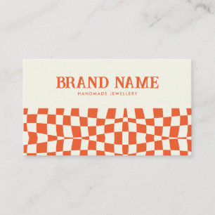 Tarjeta De Visita Naranja Retro Negrita Diversión