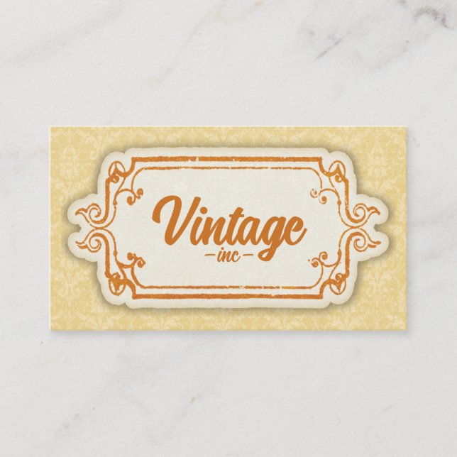 Tarjeta De Visita Naranja retro vintage (Anverso)