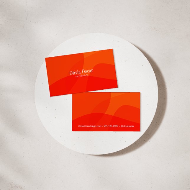 Tarjeta De Visita Naranja rojo mínimo único resumen arte creativo (Subido por el creador)