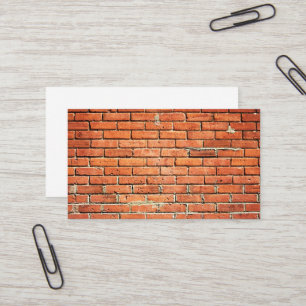 Tarjeta De Visita Naranja Rojo Pequeño Muro de Ladrillo Urbano