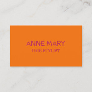 Tarjeta De Visita Naranja Rosa Moderno Sencillo De Cabello Elegante 