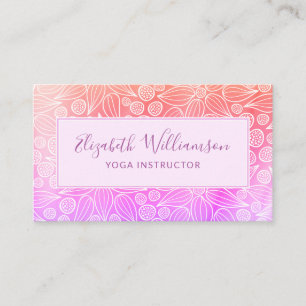 Tarjeta De Visita Naranja rosa morado elegante