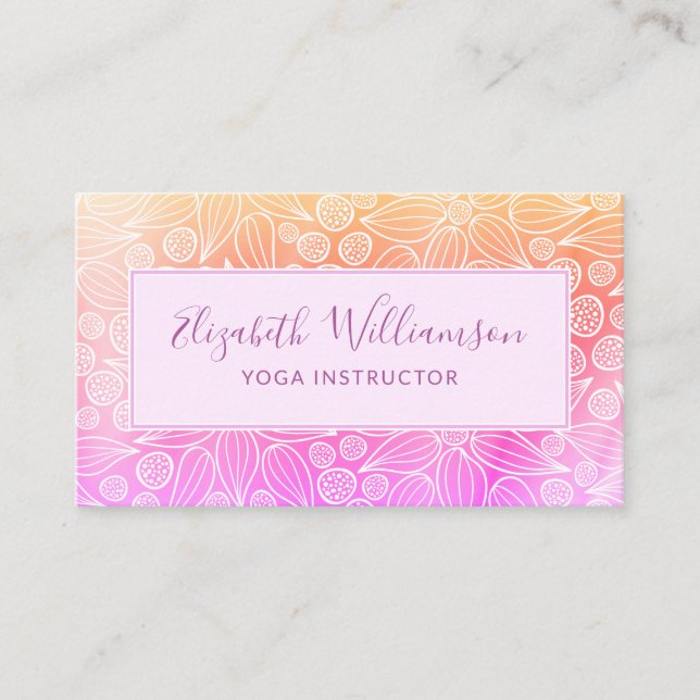 Tarjeta De Visita Naranja rosa morado elegante (Anverso)