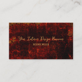 Tarjeta De Visita Naranja Rústico Quemado de Vintage Diseñador Negro