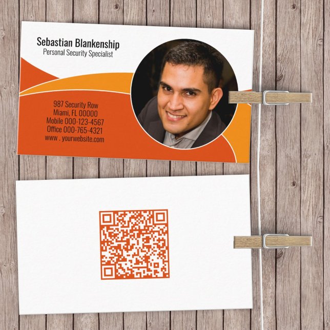 Tarjeta De Visita Naranja Seguridad Profesional Personalizado Foto C (Subido por el creador)