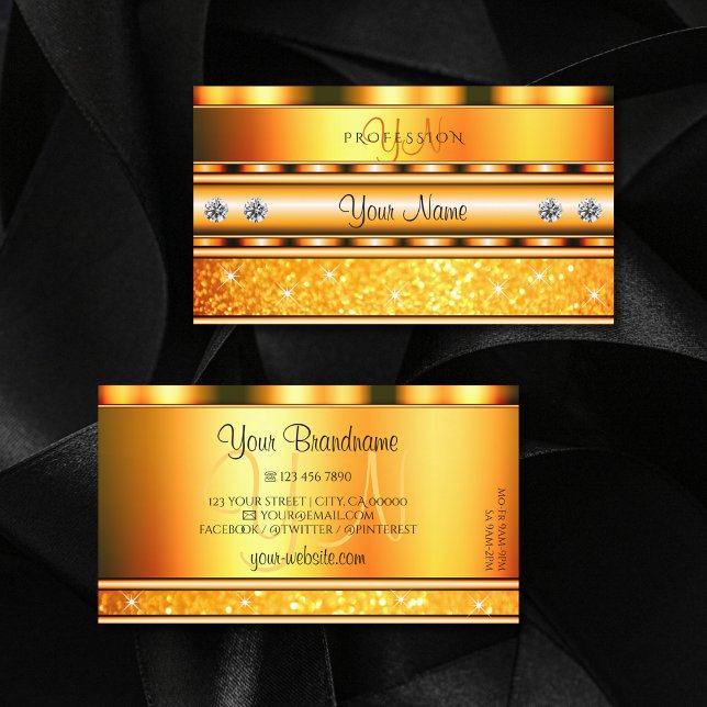 Tarjeta De Visita Naranja Shimmery Sparkling Purpurinas Estrellas Mo (Subido por el creador)