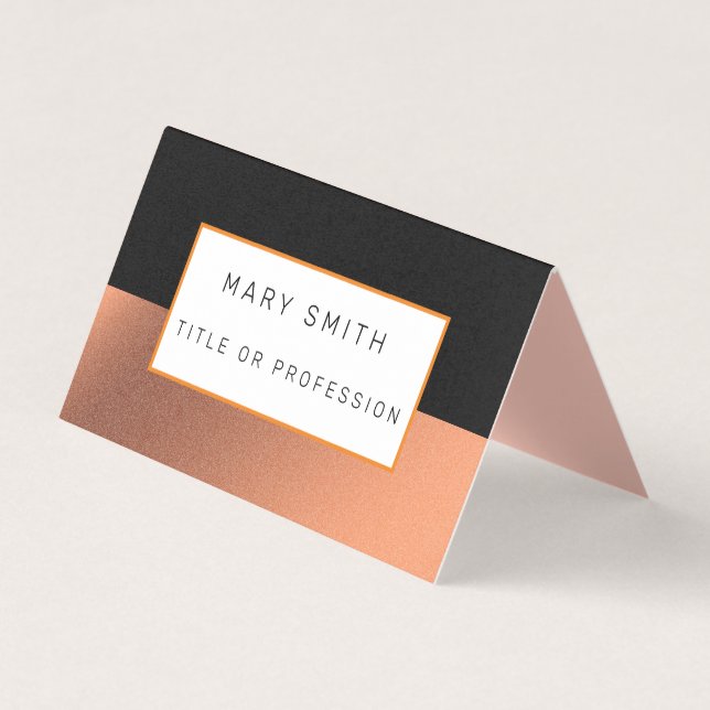 Tarjeta De Visita Naranja Silver Black Luxury (Anverso)