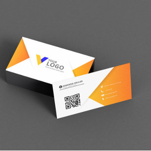 Tarjeta De Visita Naranja simple elegante