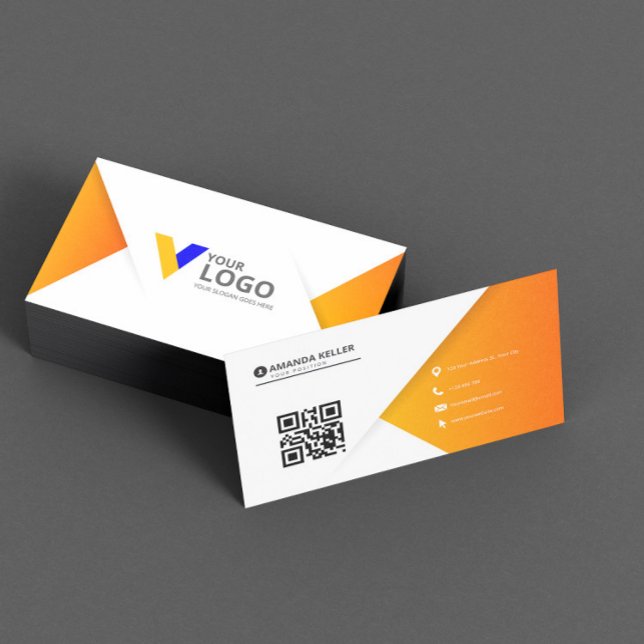 Tarjeta De Visita Naranja simple elegante (Subido por el creador)