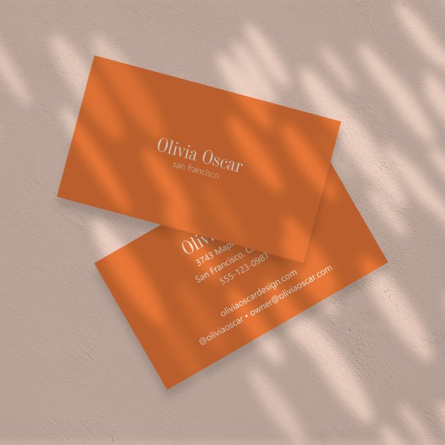 Tarjeta De Visita Naranja simple mínimo quemado profesional moderno (Subido por el creador)