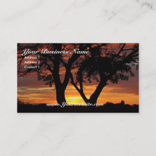 Tarjeta de visita naranja Sunset