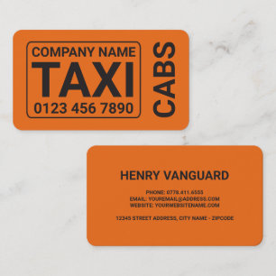 Tarjeta De Visita Naranja Taxi Cab
