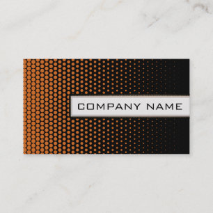Tarjeta De Visita Naranja Techno Dots Elegant Modern Black