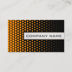 Tarjeta De Visita Naranja Techno Dots Elegant Modern Black