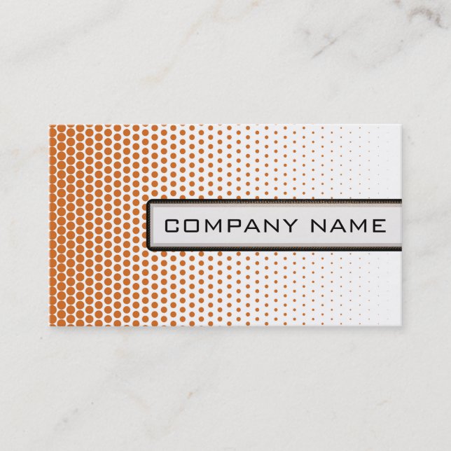 Tarjeta De Visita Naranja Techno puntos elegante blanco moderno (Anverso)