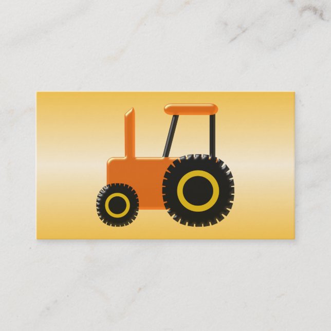 Tarjeta De Visita Naranja Tractor Farmer (Anverso)