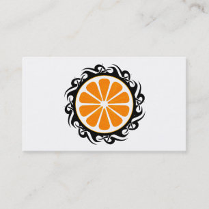 Tarjeta De Visita naranja tribal