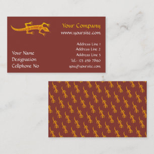 Tarjeta De Visita Naranja Tribal Lizard