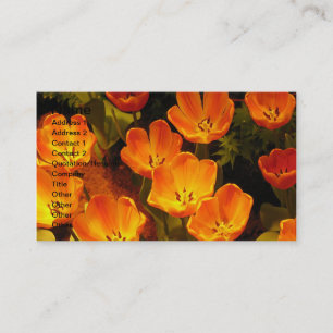 Tarjeta de visita naranja Tulips