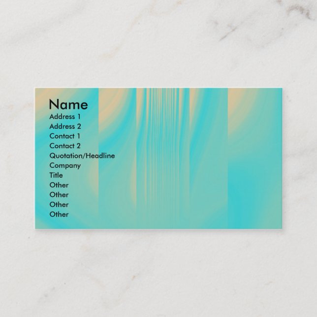 Tarjeta De Visita Naranja turquesa y pálido (Anverso)