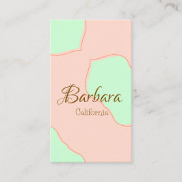 Tarjeta De Visita Naranja verde pastel boho añadir nombre lugar rúst