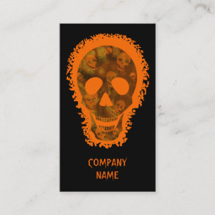 Tarjeta De Visita Naranja vertical Naranja de cráneo grande