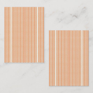 Tarjeta De Visita Naranja vibrante y fondo rayado blanco con