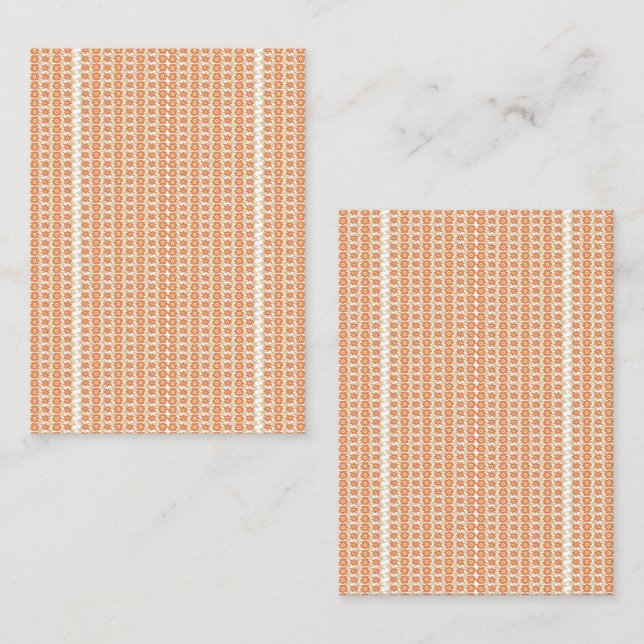 Tarjeta De Visita Naranja vibrante y fondo rayado blanco con (Anverso / Reverso)