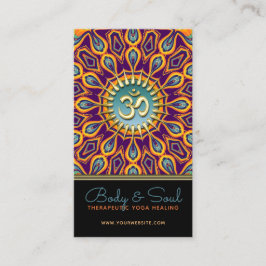 Tarjeta De Visita Naranja violeta Verde azulado Mandala Energy Yoga