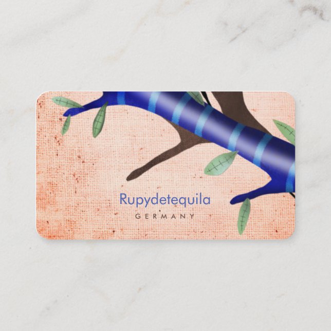 Tarjeta De Visita Naranja y azul (Reverso)