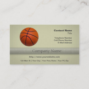 Tarjeta De Visita Naranja y baloncesto negro