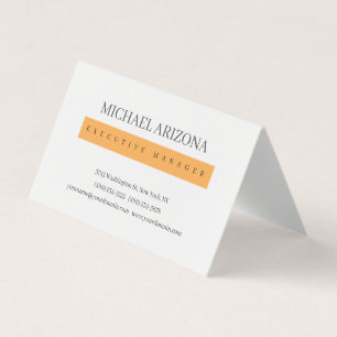 Tarjeta De Visita Naranja y blanco minimalista simple plano moderno