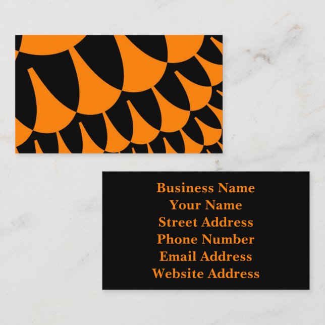 Tarjeta De Visita Naranja y escalas negras (Anverso / Reverso)