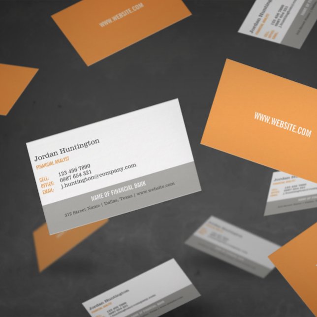 Tarjeta De Visita Naranja y gris mínimo (Subido por el creador)
