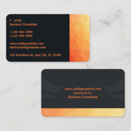 Tarjeta De Visita Naranja y negro moderno