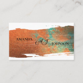 Tarjeta De Visita Naranja y verde Minimalista moderno profesional