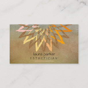 Tarjeta De Visita Naranja Yellow Lotus Flower Yoga Teacher