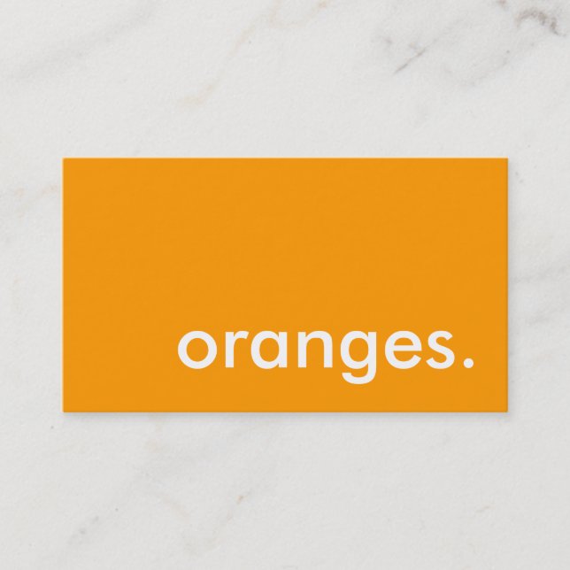 Tarjeta De Visita naranjas. (Anverso)